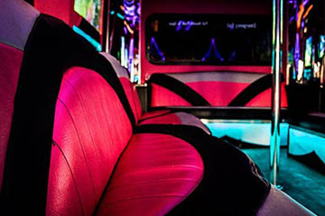 Color-changing lights on party bus