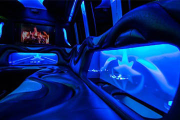 Color-changing lights on party bus